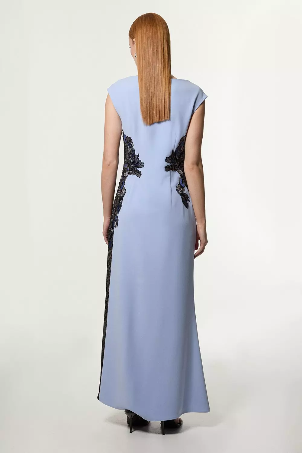 myn【ANDRESD】tullevest all in onedress Tall Lace Applique Contrast Sleeveless Tailored Maxi Dress
